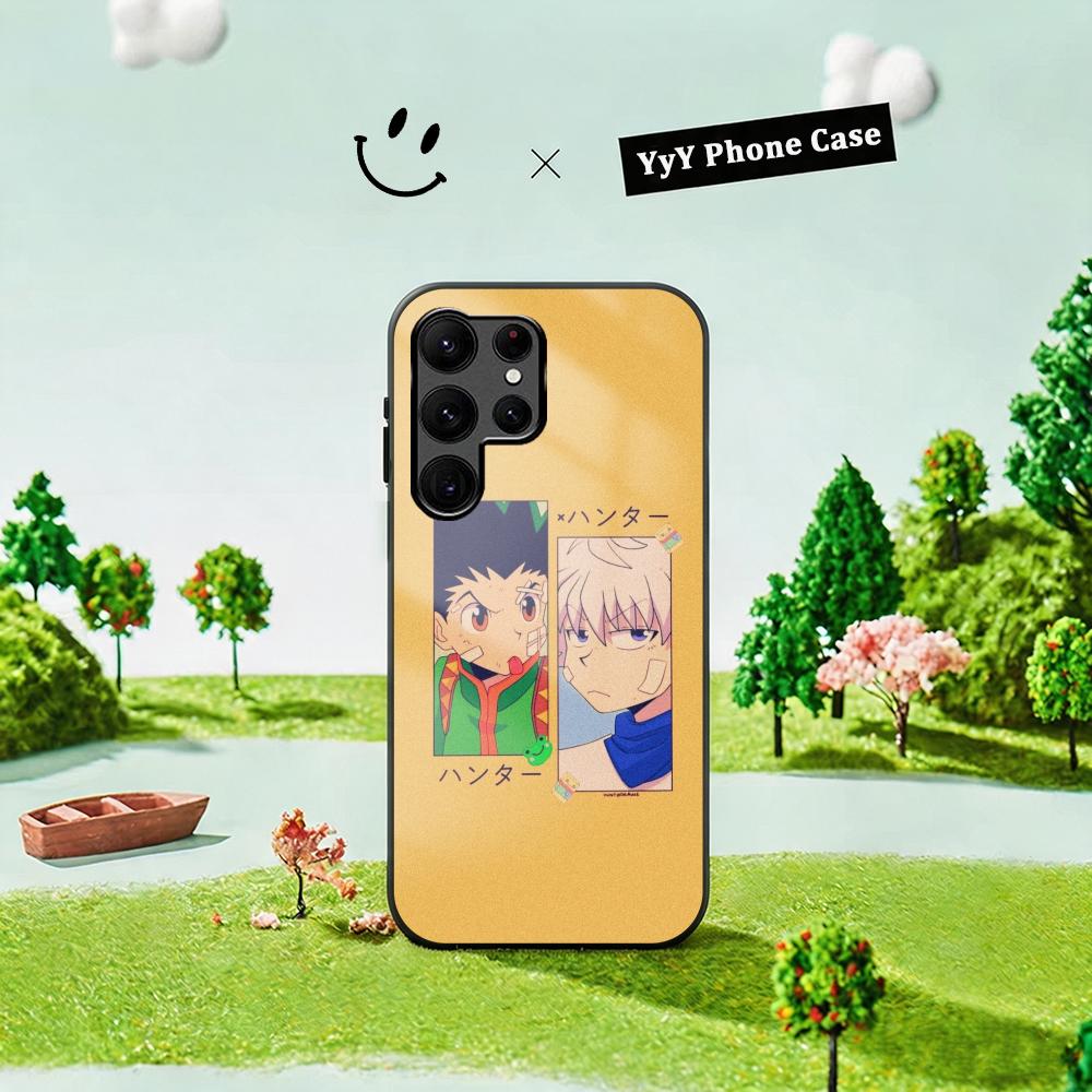 Phone Cases H&M - 人気アニメ「ハンター×ハンター」のスマホケース。Samsung S26、S25、S24、S23、S22、S21、S20 Plus、Ultra、Note20に対応。ガラス製、磁石内蔵。