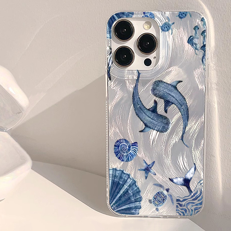 Phone Cases Galaxy A16 5G - 海洋動物クジラとカメのトレンドデザインスマホケース Samsung Galaxy S26 S25 Ultra