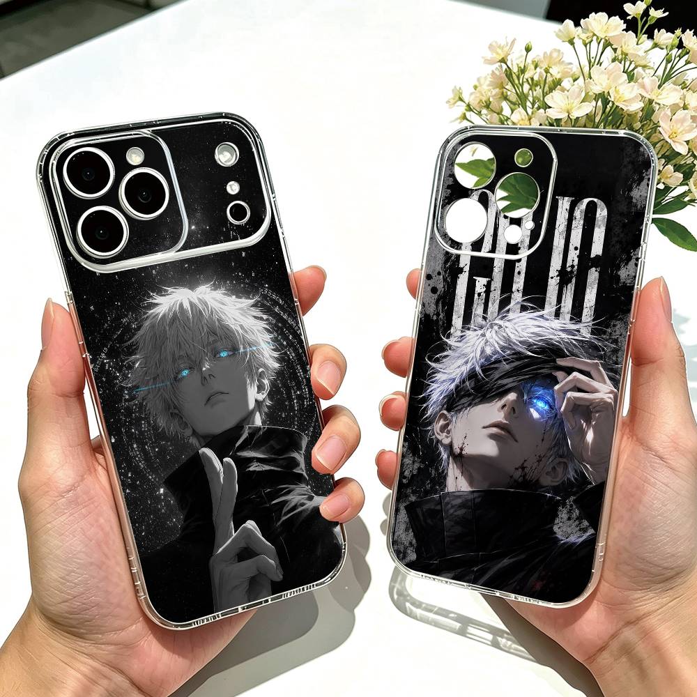 Phone Cases Jujutsu Kaisen - 『呪術廻戦』五条悟のiPhone用ケース。iPhone 18、17、16、15、14、13、12、11、Mini、Pro Max、Plusに対応。透明カバー。ギフトにも最適。