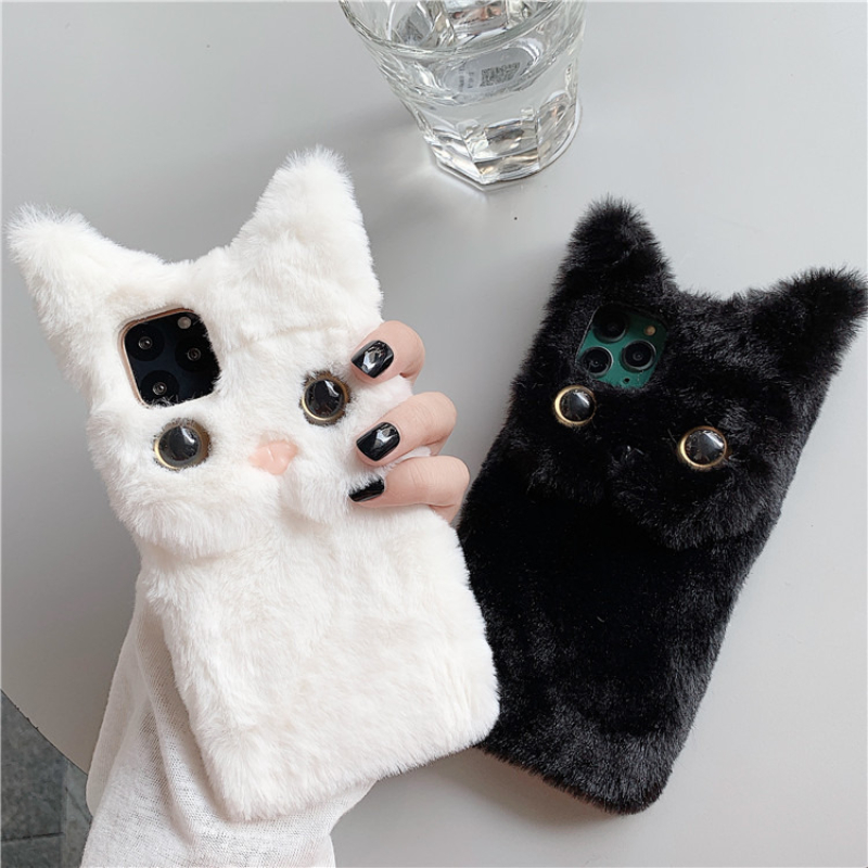 3Dキュートな漫画猫の毛皮のようなぬいぐるみ風スマホケース  - Phone Cases Iphone 13 のレビューと価格