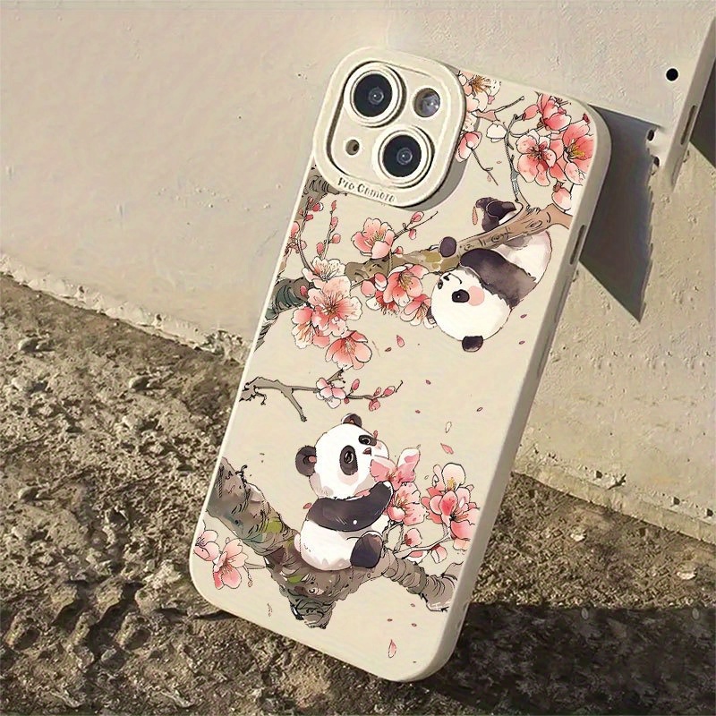 かわいいパンダ柄の桜模様のカメラ保護カバー付きiPhoneケ - Phone Cases Xr Iphone のレビューと価格